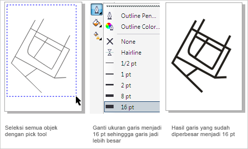 membuat penujuk jalan 3d dengan coreldraw