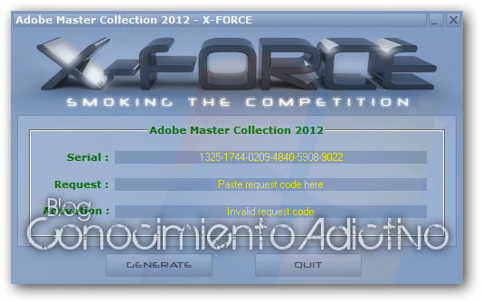 adobe master collection 2012 x-force invalid request code