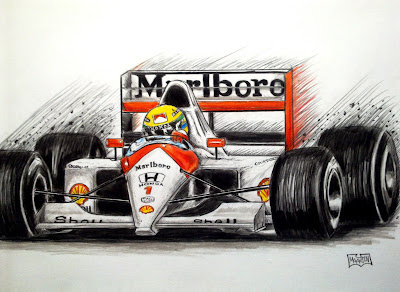 Айртон Сенна McLaren 1991 - рисунок Xpendable