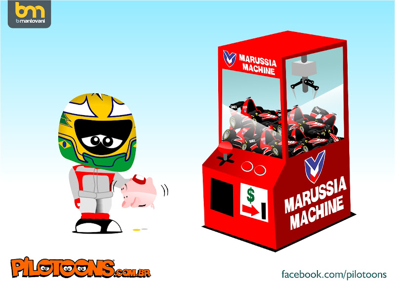 Луис Разия не попадает в Marussia - No pay no drive pilotoons 2013