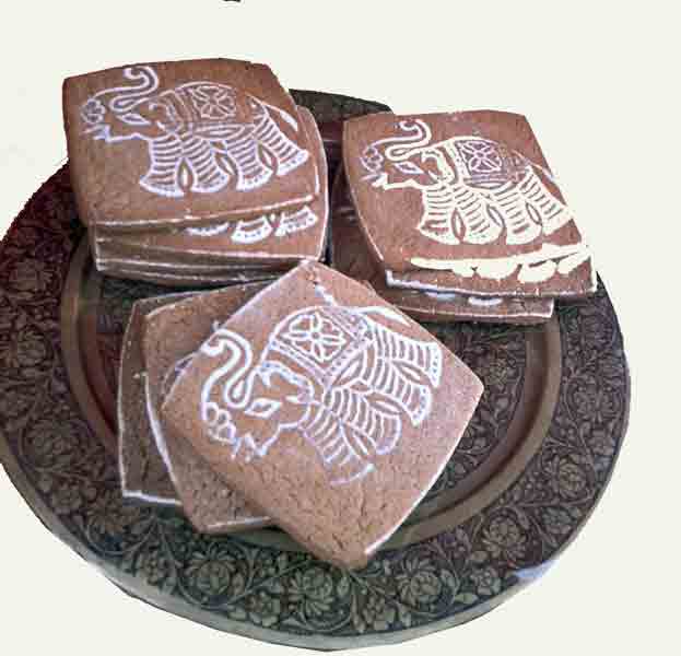 Party ideas - Block printing onto cookies
