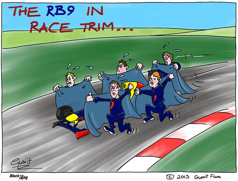 механики Red Bull прячут болид RB9 - комикс Black Flag