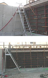 Cade dalla scala, all'interno del cantiere Cade dalla scala, all'interno del cantiere