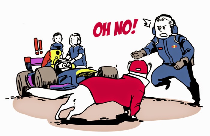Кими Райкконен спасен от дорожной аварии - комикс Sunday Jorge по Гран-при Монако 2014