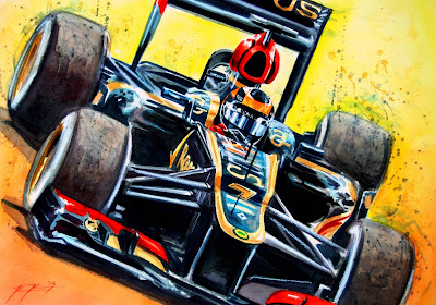 Кими Райкконен Lotus F1 2013 - рисунок Kevin Paige Art
