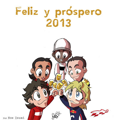F1 Chibis Happy New Year 2013 by Noe Izumi