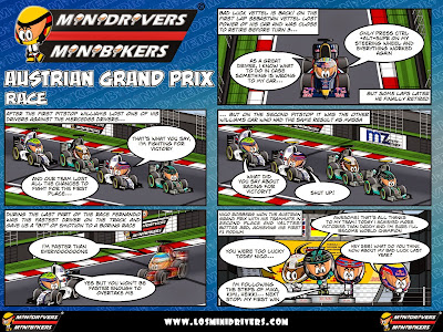 комикс MiniDrivers по гонке на Гран-при Австрии 2014