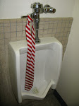 This is Tracy's tie in a urinal