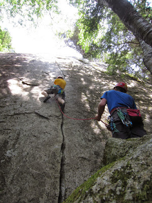 Aaron leading the Zip (5.10a)