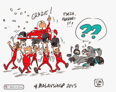 Себастьян Феттель побеждает Mercedes в Куала-Лумпуре - комикс Cirebox по Гран-при Малайзии 2015