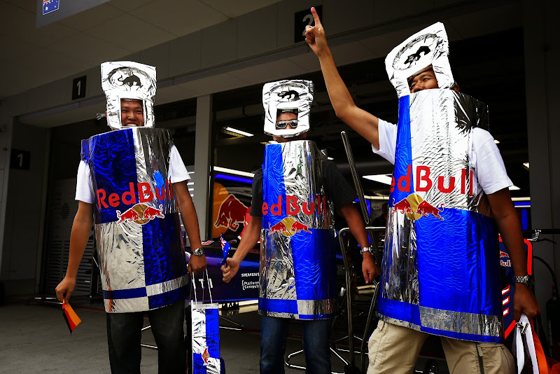 болельщики Red Bull в банках на Гран-при Японии 2014