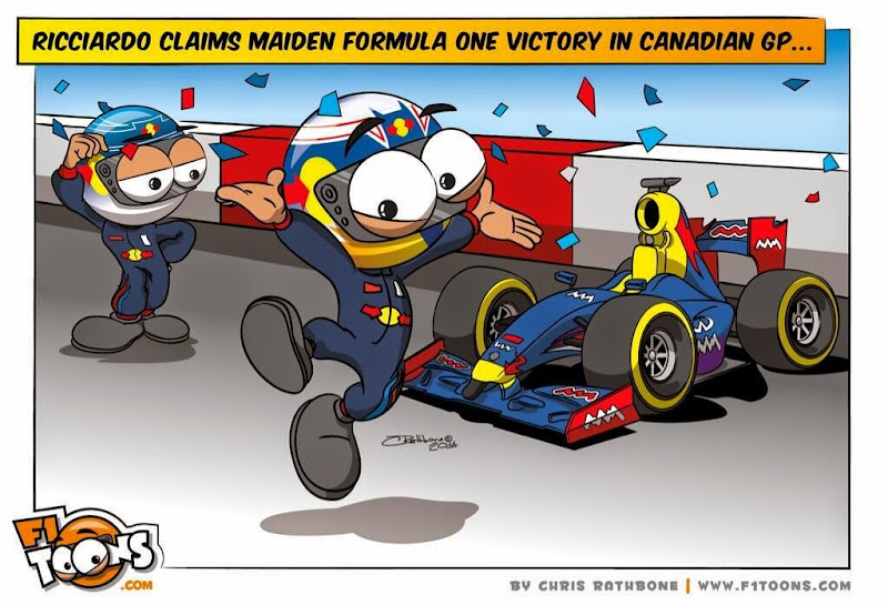 Даниэль Риккардо утверждает дебютную победу - комикс Chris Rathbone по Гран-при Канады 2014