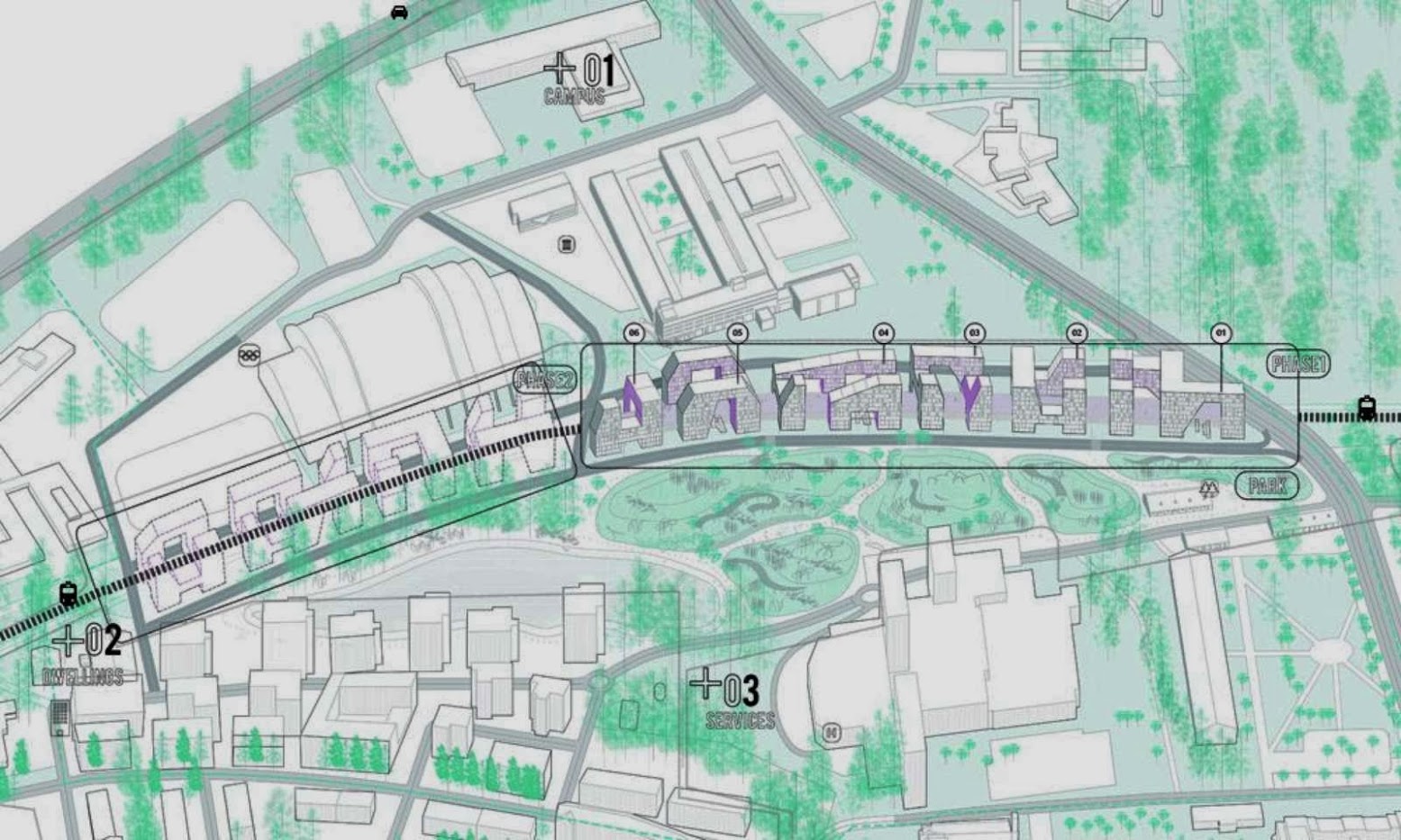 Kupio bridge development by OOIIO Architecture