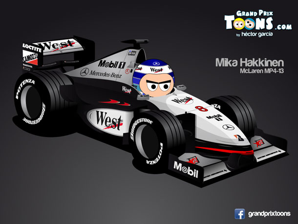 Мика Хаккинен 1998 McLaren MP4-13 Grand Prix Toons