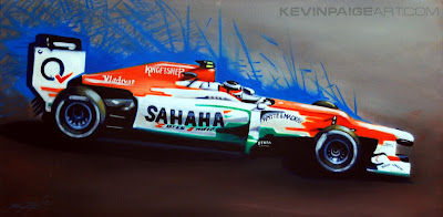 Нико Хюлькенберг Force India 2012 by Kevin Paige Art