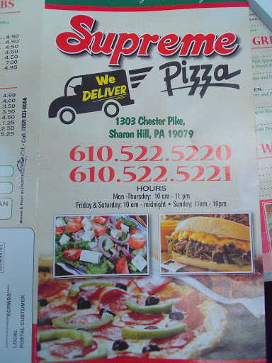 Pizza Restaurant «Supreme Pizza», reviews and photos, 1303 Chester Pike, Sharon Hill, PA 19079, USA