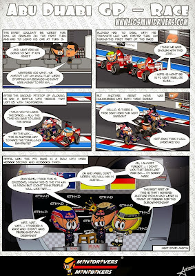 комикс MiniDrivers по гонке на Гран-при Абу-Даби 2013