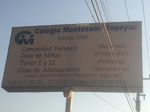 Colegio Montessori Tepeyac, esq. Camino Real A Momoxpan, Av. de los Fresnos 3407, Barrio de Jesús Tlatempa, 72760 Cholula de Rivadabia, Pue., México, Escuela Montessori | PUE