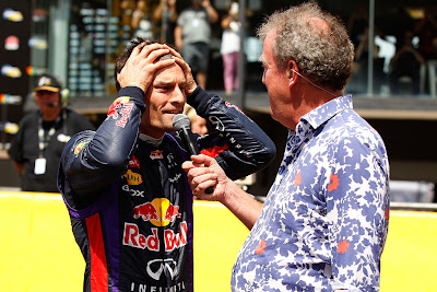 Марк Уэббер дает интервью Джереми Кларксону на фестивале Top Gear в Сиднее 10 марта 2013