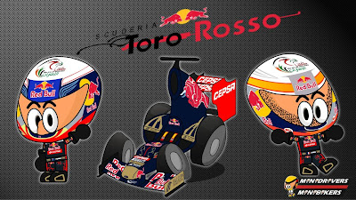 Toro Rosso STR7 и пилоты Даниэль Риккардо и Жан-Эрик Вернь - Los MiniDrivers 2012