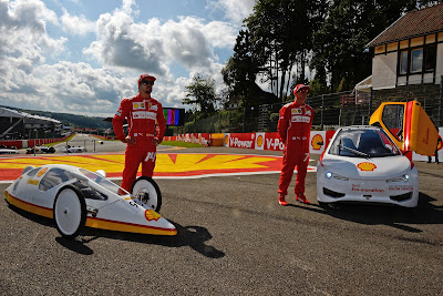 Фернандо Алонсо и Кими Райкконен на Эко-Марафоне Shell на Гран-при Бельгии 2014