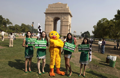Formula for Fitness go vegan PETA перед Гран-при Индии 2012