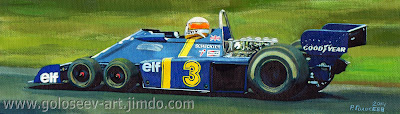 Джоди Шектер Tyrrell P34 - рисунок Roman Goloseev
