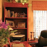 Simpson Home Office 4 of 4 - The ample desk area includes lots of work space and an area for the printer.