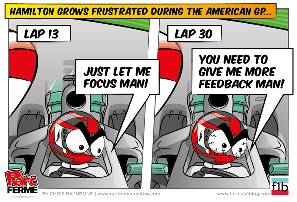 радиопереговоры Льюиса Хэмилтона с командой - комикс Chris Rathbone по Гран-при США 2013
