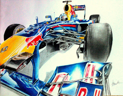 рисунок болида Себастьяна Феттеля Red Bull RB7 2011 от Galbatore