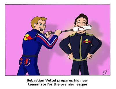 Себастьян Феттель приветствует нового напарника Даниэля Риккардо - комикс Stuart Taylor по Гран-при Италии 2013