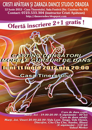 Casting modele pentru cursuri de dans 2012 afis casting dansatori - modele pt curs de dans Oradea