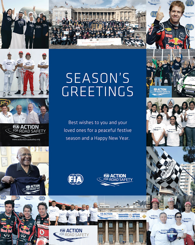 открытка SEASON'S GREETINGS от FIA 2011