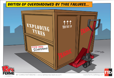 Гран-при Великобритании в тени взрывающихся покрышек Pirelli - комикс Chris Rathbone по Гран-при Великобритании 2013