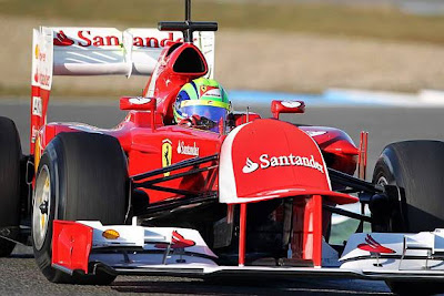 фотошоп Ferrari с носовым обтекателем в форме кепки Фернандо Алонсо на предсезонных тестах 2012 в Хересе 7 февраля 2012