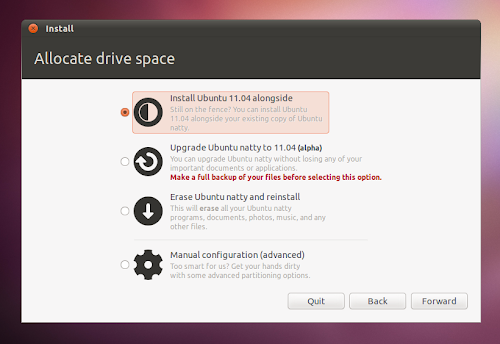 Ubuntu 11.04 LiveCD installer