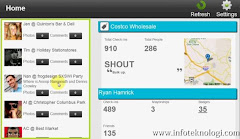 Screenshot Foursquare untuk Blackberry Playbook