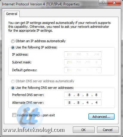 Internet Protocol Version 4 (TCP/IPv4) Properties