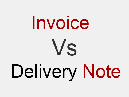 difference between invoice and delivery note
