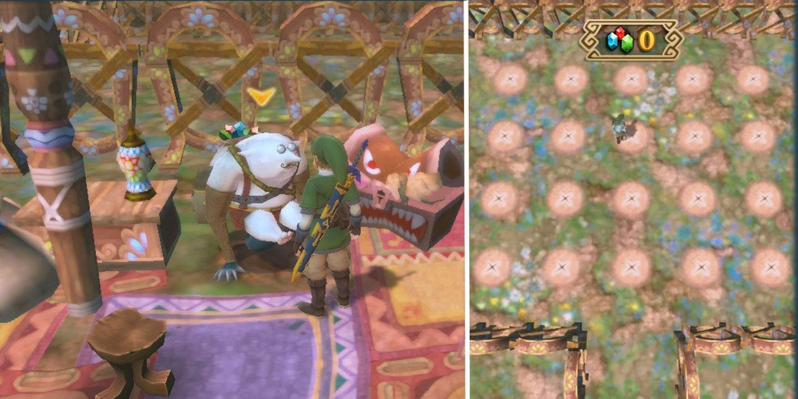 Link playing Thrill Diggger mini game legend of zelda skyward sword