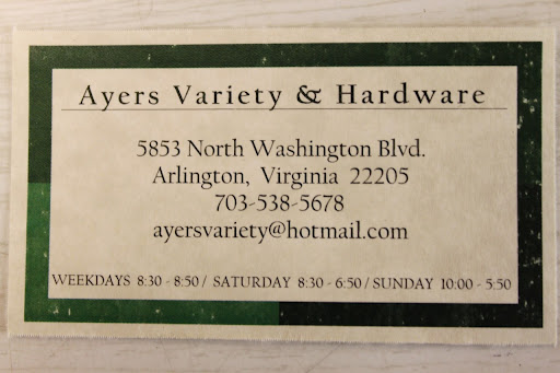 Hardware Store «Ayers Variety & Hardware», reviews and photos, 5853 Washington Blvd, Arlington, VA 22205, USA