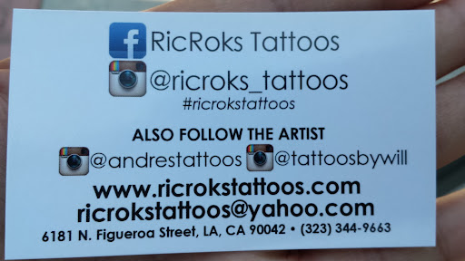 Tattoo Shop «RicRoks Tattoos», reviews and photos, 6181 N Figueroa St, Los Angeles, CA 90042, USA