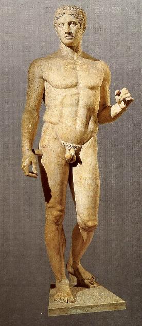 Policleto, "Doríforo". Copia romana en mármol, siglo V a.C. - Departamento  de Educación Departamento de Educación