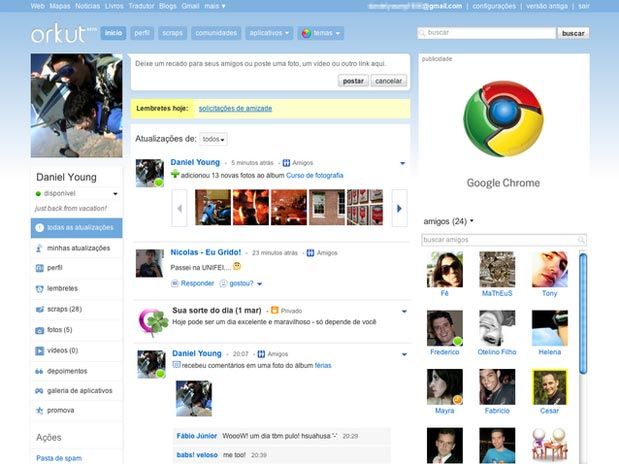 IMAGEM - Novo visual do Orkut 2011