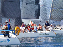 J/120 offshore cruiser racer sailboats- sailing J/Fest off San Diego, CA