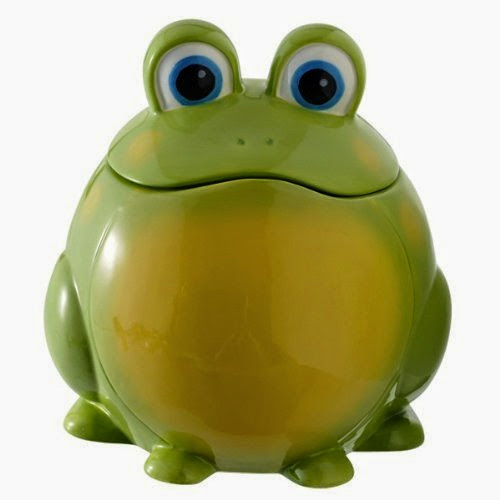  Out on a Whim Ceramic Green Frog Cookie Jar