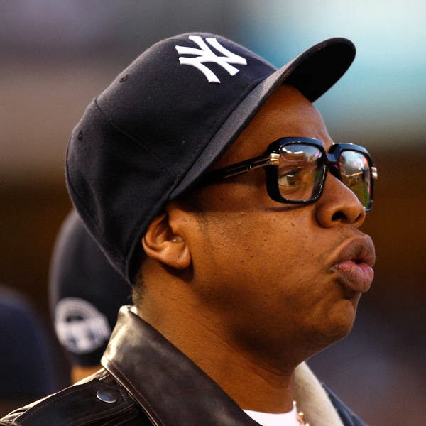 Singer Jay Z watches the start of the MLB American League Division Series playoff baseball game between Minnesota Twins and New York Yankees in New York.