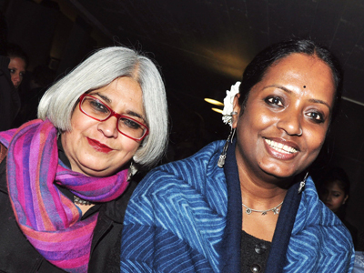 Kanchan Chander and Mitthu Sen during a party to celebrate the Swiss participation in the India Art fair, held at the Swiss embassy.