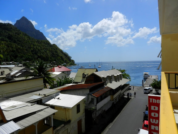 Petit Piton and harbour, Soufriere
