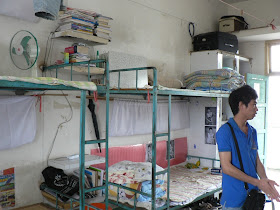 dorm beds at the Guangxi Normal University for Nationalities in Longzhou, China